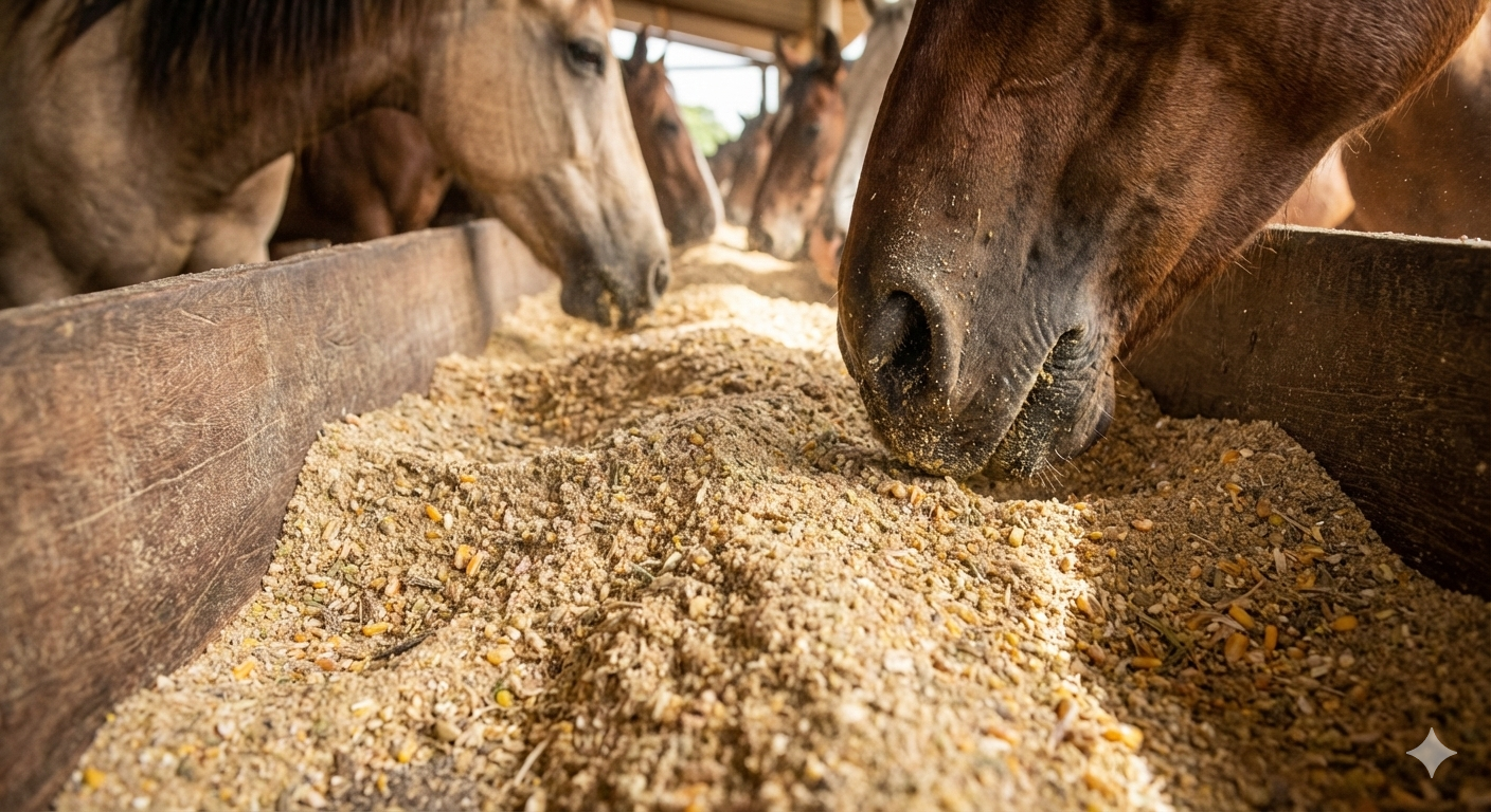 Ração farelada_cavalos