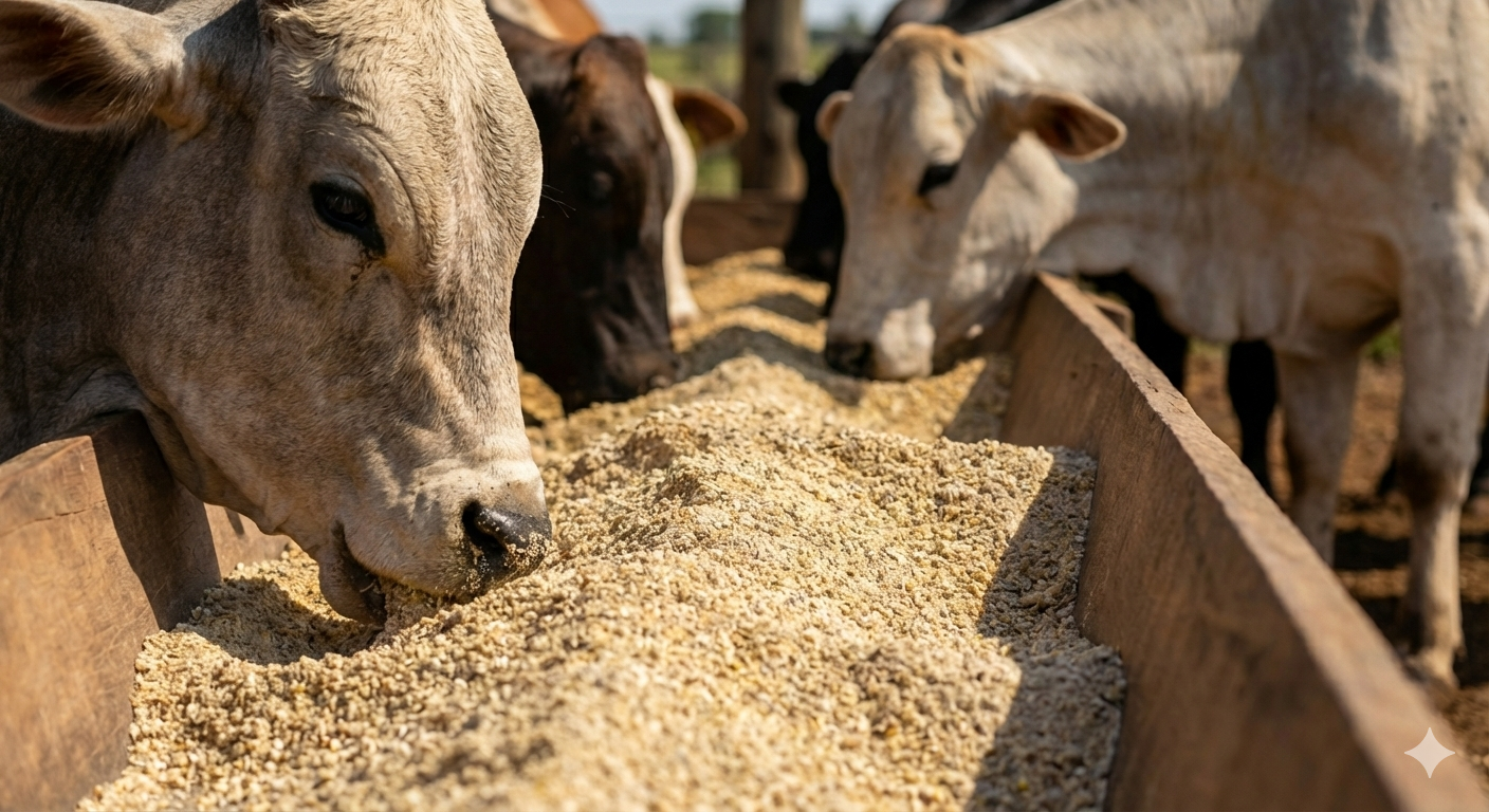 Ração farelada_gado