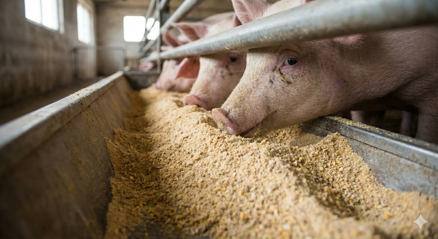 Ração farelada_porcos